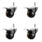Service Caster 4'' High Temp Phenolic Swivel 7/16'' Stem Caster Set with Total Lock Brake, 4PK SCC-GRTTL20S414-PHRHT-716138-4 - alternate 1
